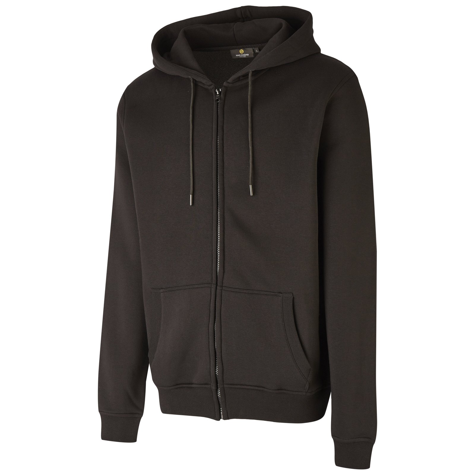 Jacke Herren Schwarz – BASIC Kapuzenjacke, Detailansicht