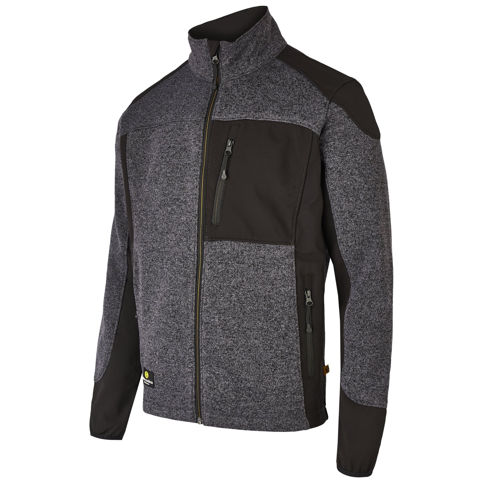 Jacke Herren Anthrazit – SMART Strickfleecejacke, Detailansicht