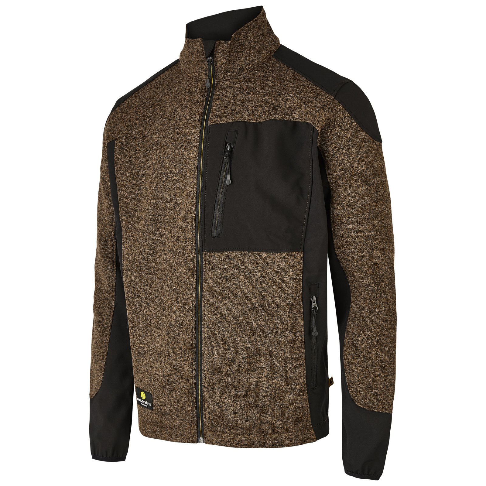 Jacke Herren Braun – SMART Strickfleecejacke, Detailansicht