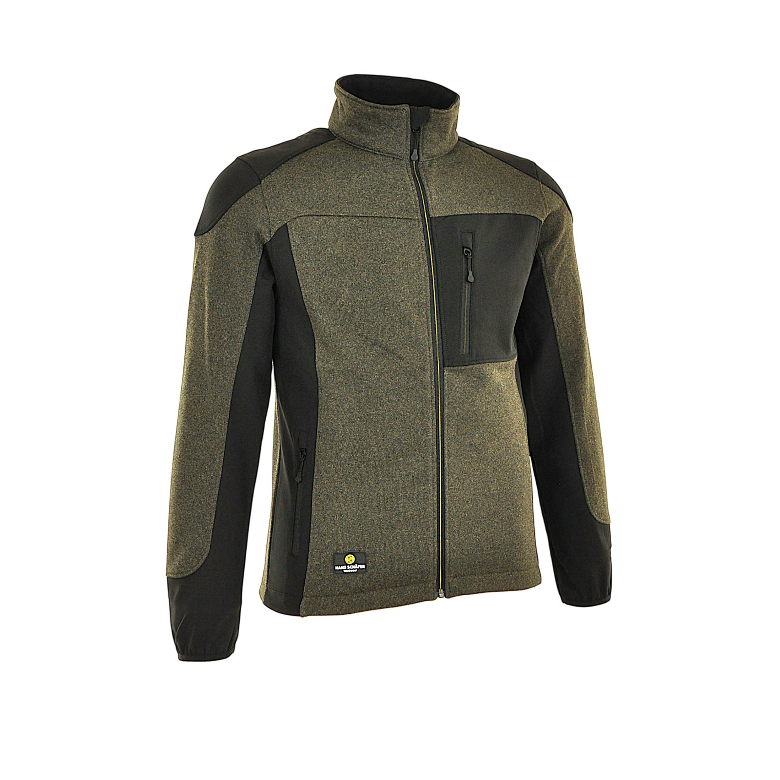 Jacke Herren Oliv – SMART Strickfleecejacke, Detailansicht