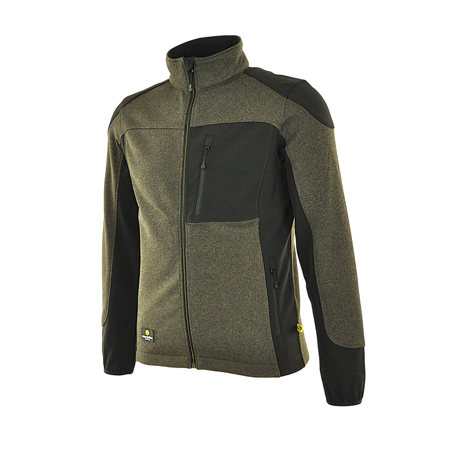 Jacke Herren Oliv – SMART Strickfleecejacke, Detailansicht