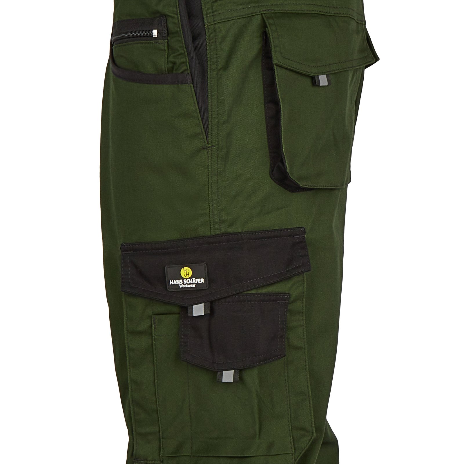 Hose Herren Oliv – Professional Latzhose Ares, Detailansicht