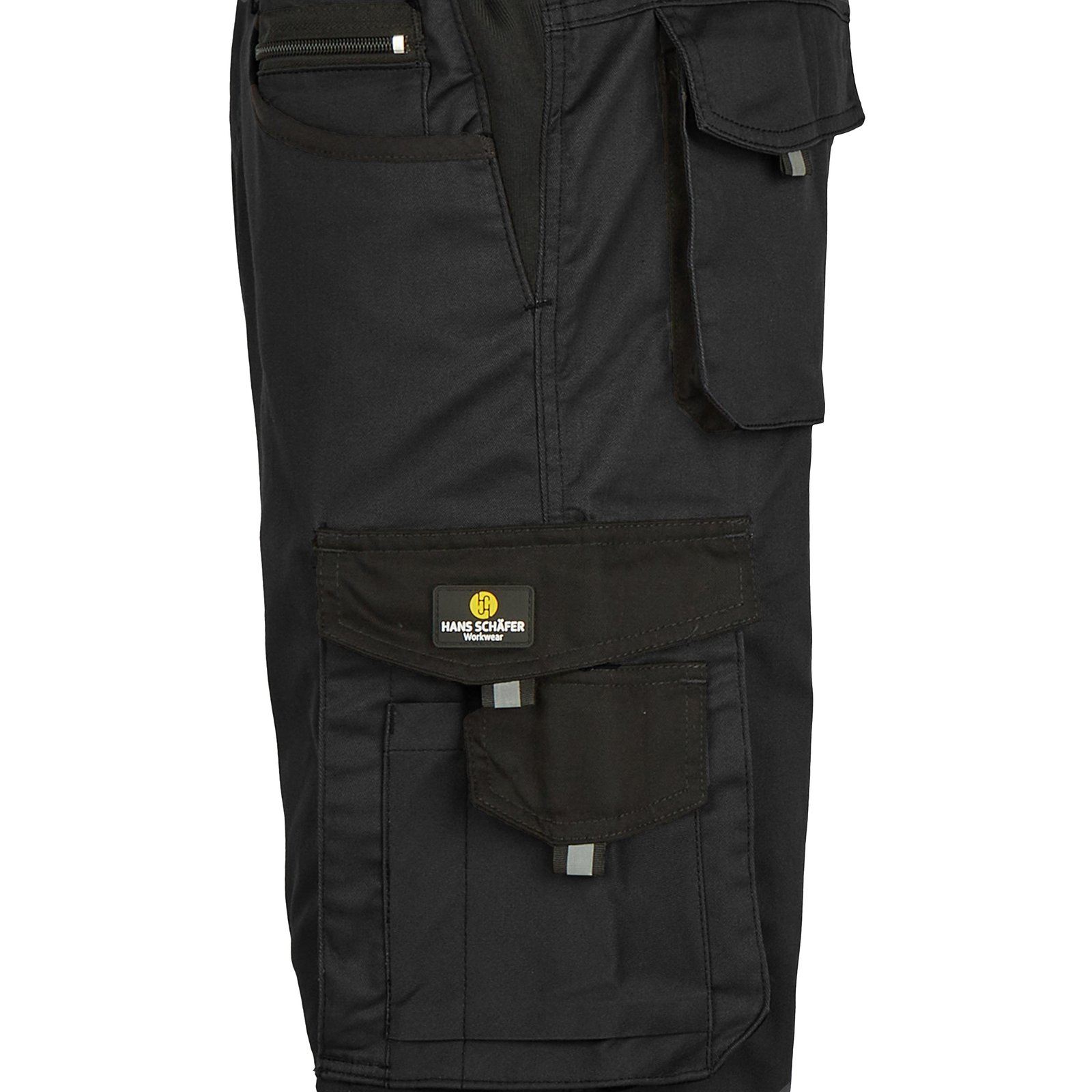 Hose Herren Schwarz – Professional Latzhose Ares, Detailansicht