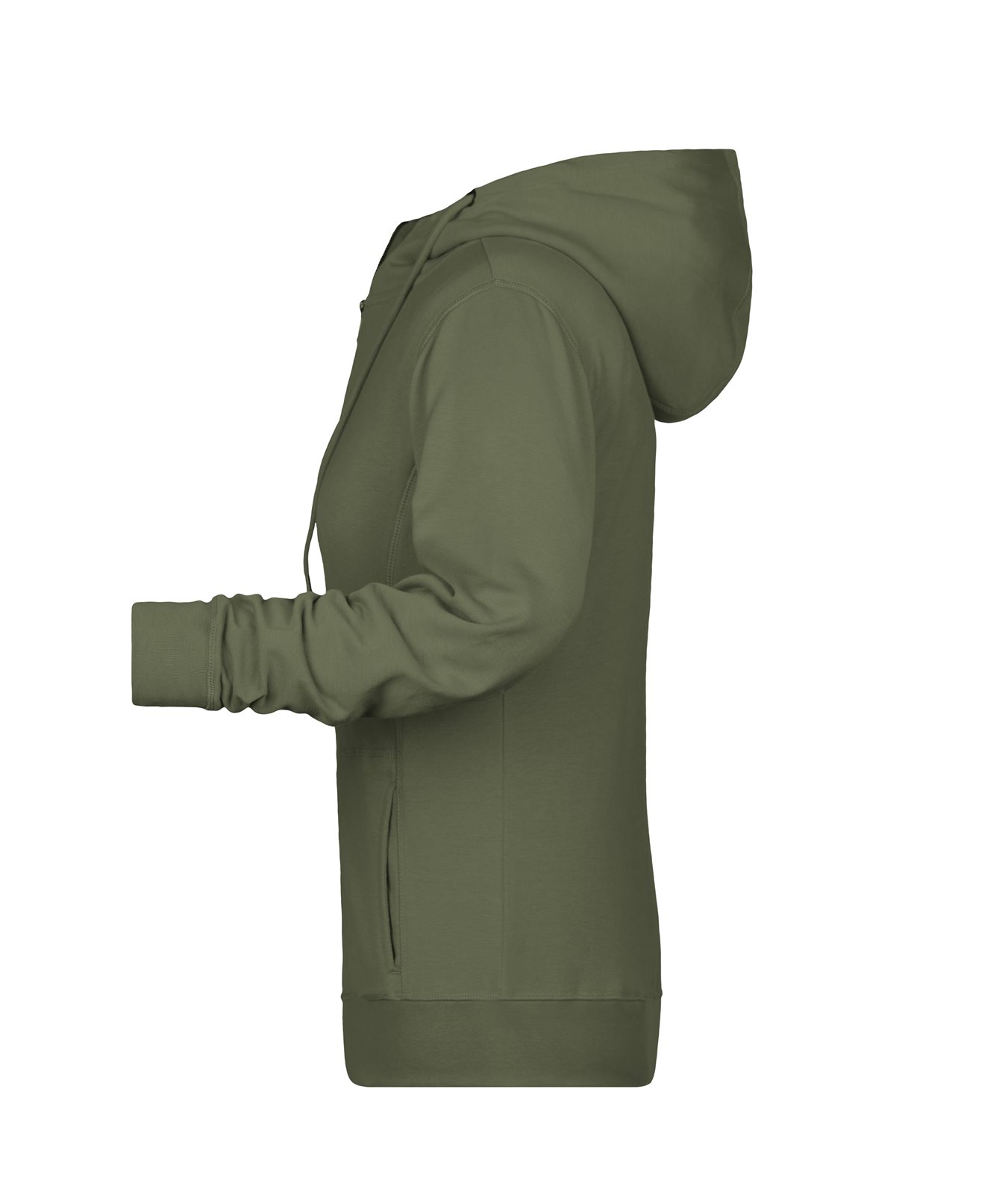 Jacke Damen Braun/Grün/Oliv – Ladies' Zip Hoody OCS Blended & RCS, Detailansicht