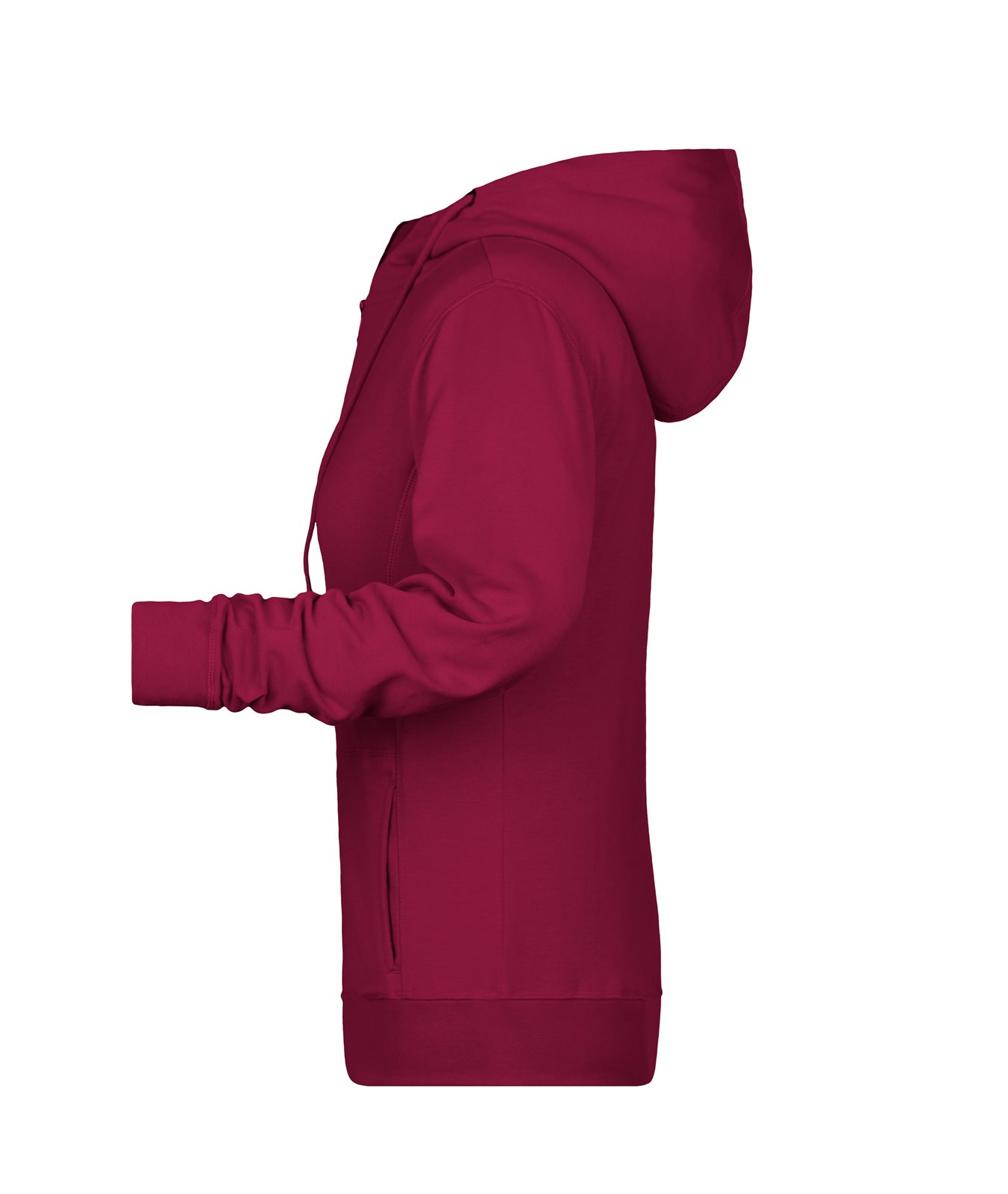 Jacke Damen Rot/Weinrot – Ladies' Zip Hoody OCS Blended & RCS, Detailansicht