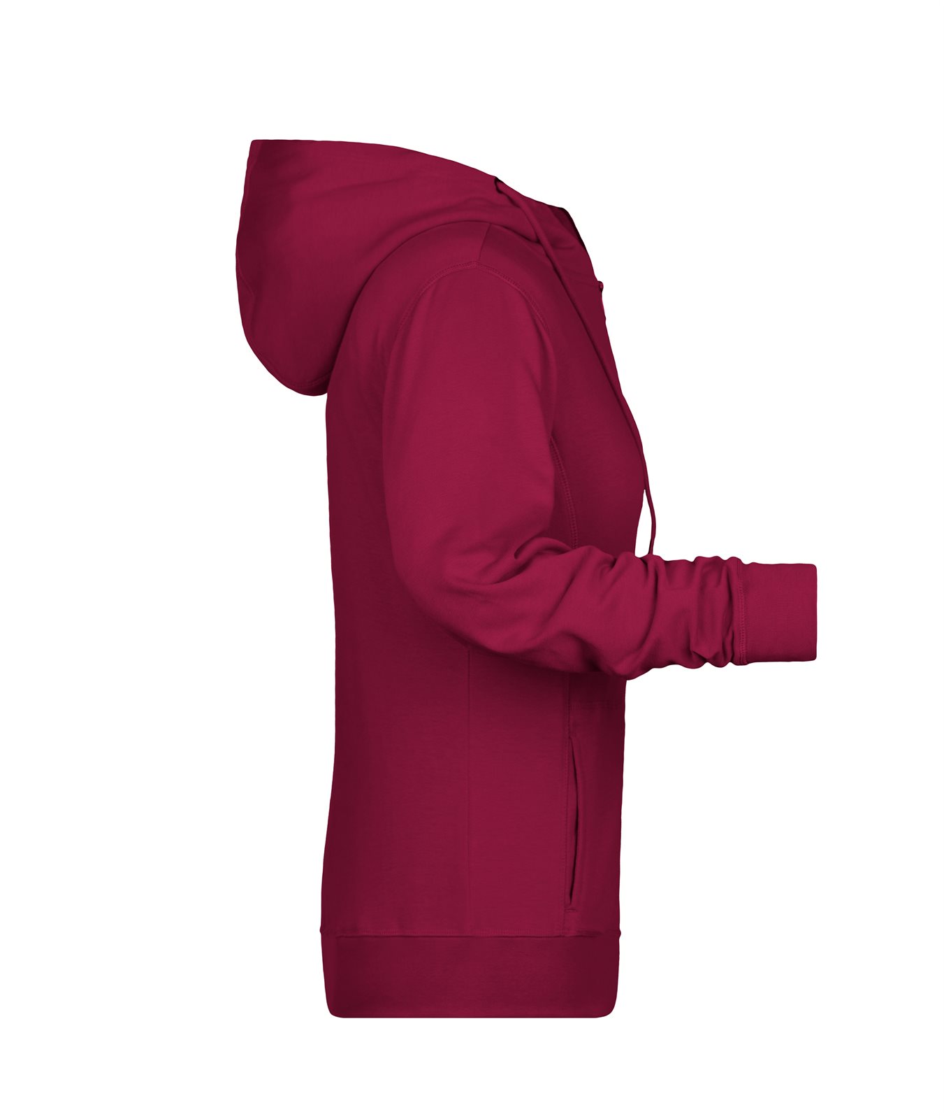 Jacke Damen Rot/Weinrot – Ladies' Zip Hoody OCS Blended & RCS, Detailansicht
