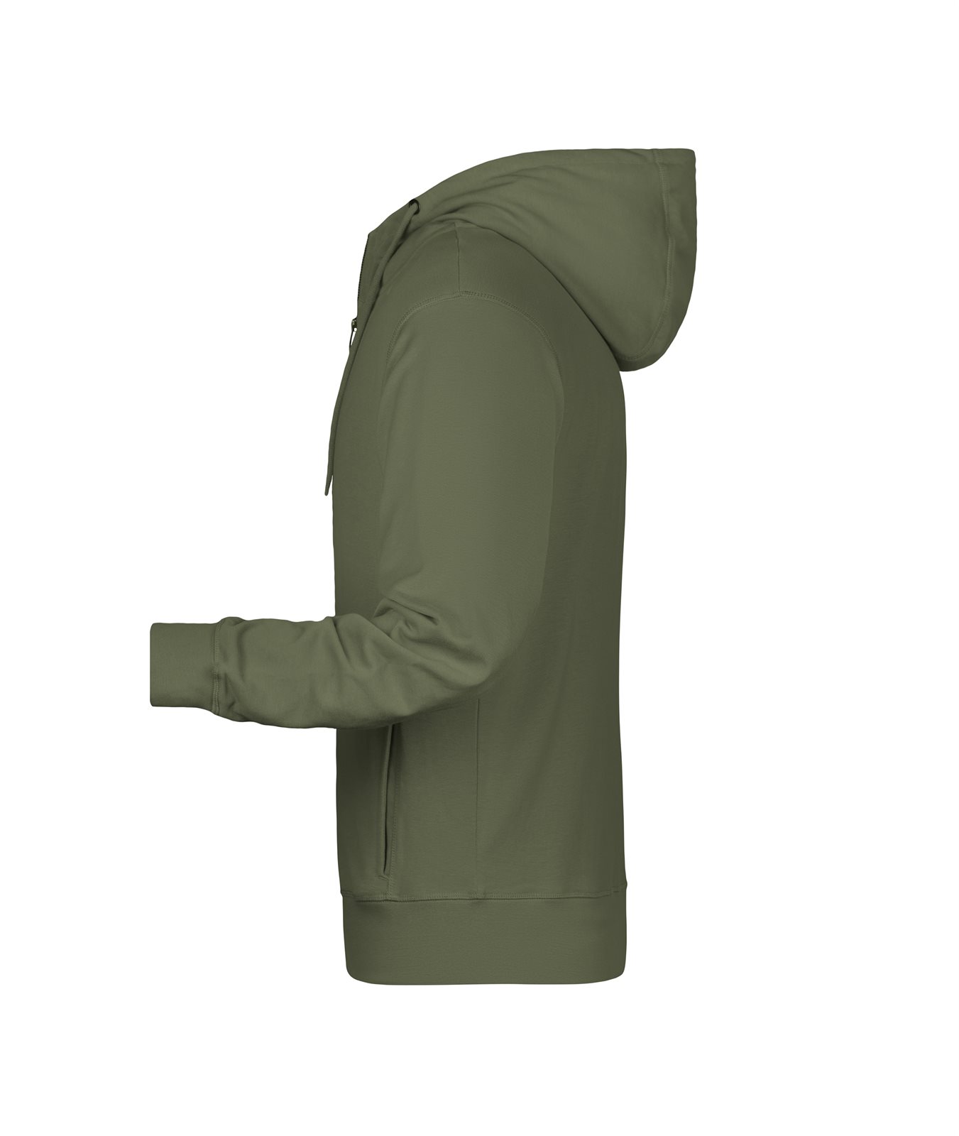 Jacke Herren Braun/Grün/Oliv – Men's Zip Hoody OCS Blended & RCS, Detailansicht