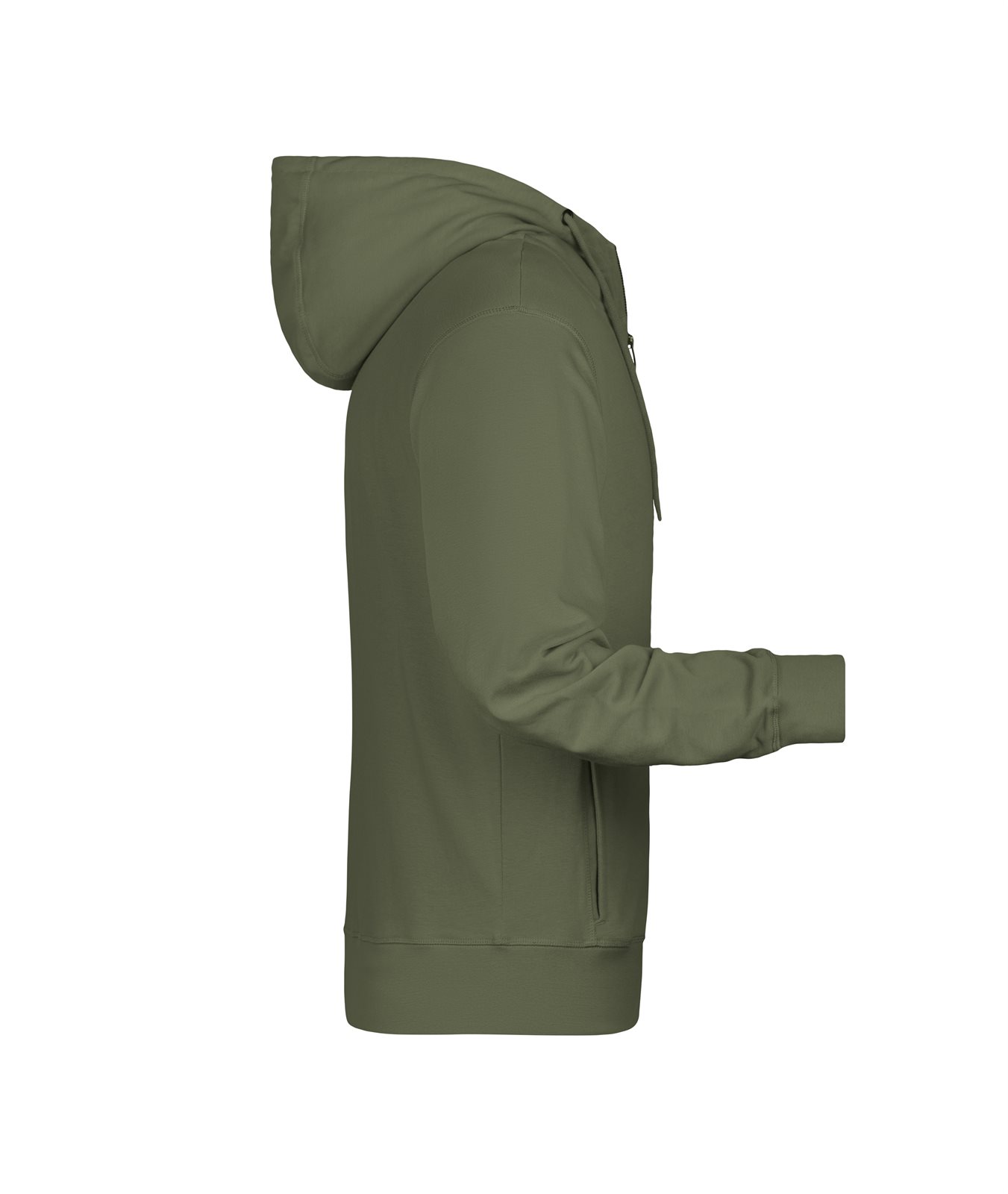 Jacke Herren Braun/Grün/Oliv – Men's Zip Hoody OCS Blended & RCS, Detailansicht
