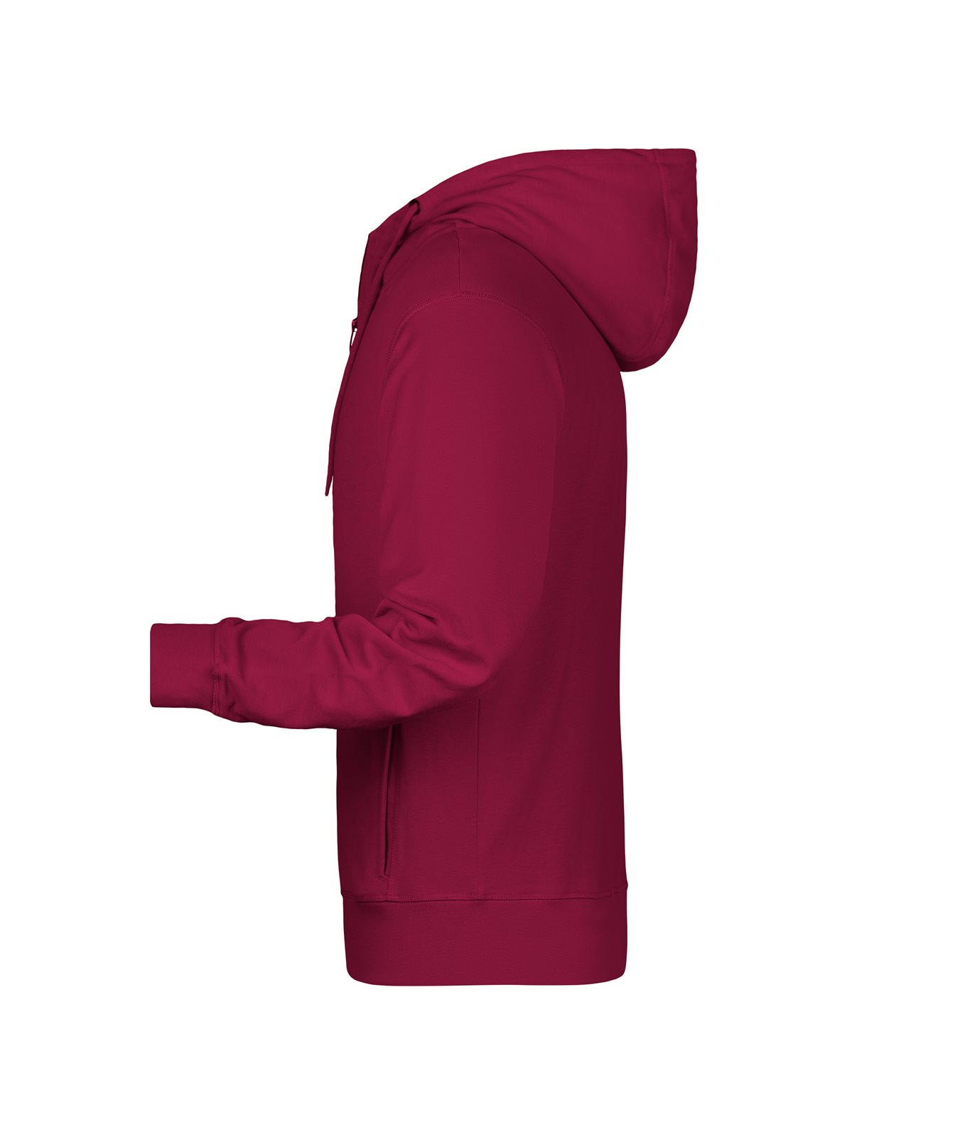 Jacke Herren Rot/Weinrot – Men's Zip Hoody OCS Blended & RCS, Detailansicht