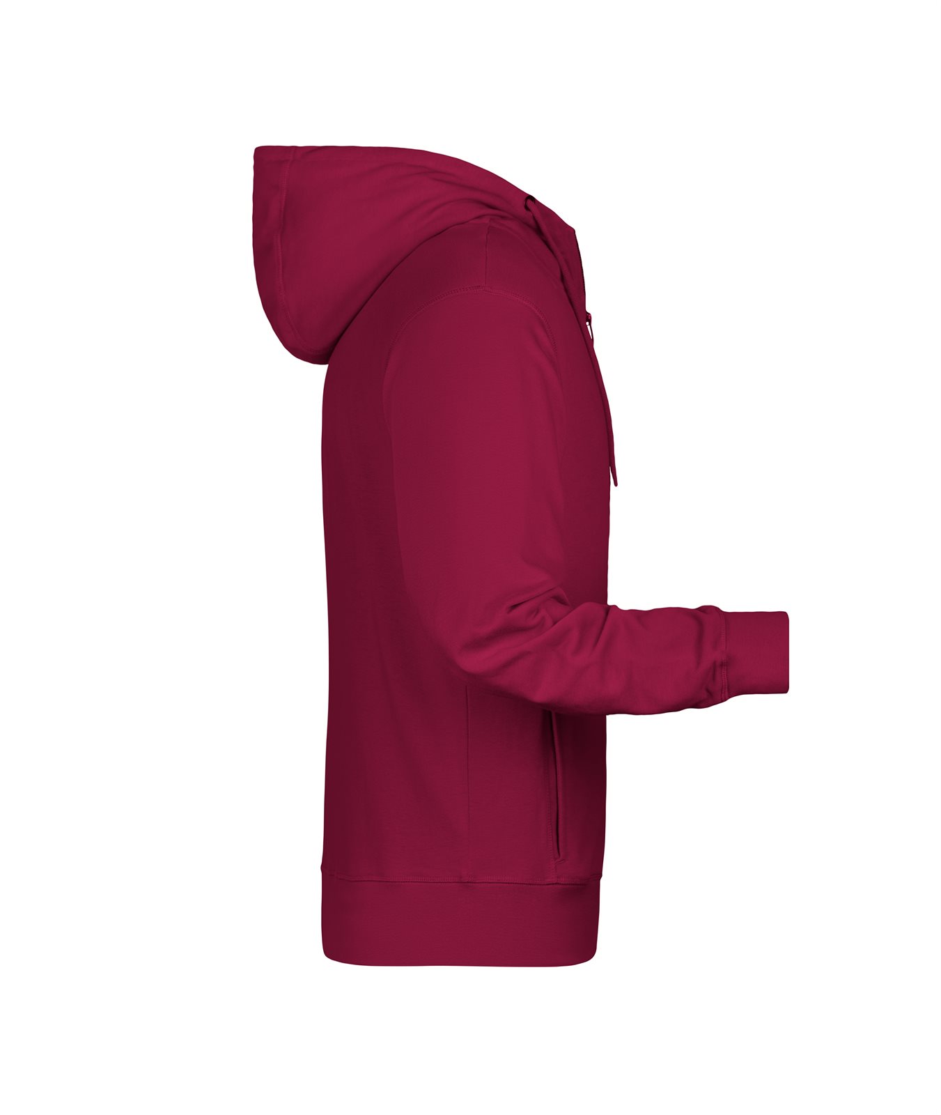 Jacke Herren Rot/Weinrot – Men's Zip Hoody OCS Blended & RCS, Detailansicht
