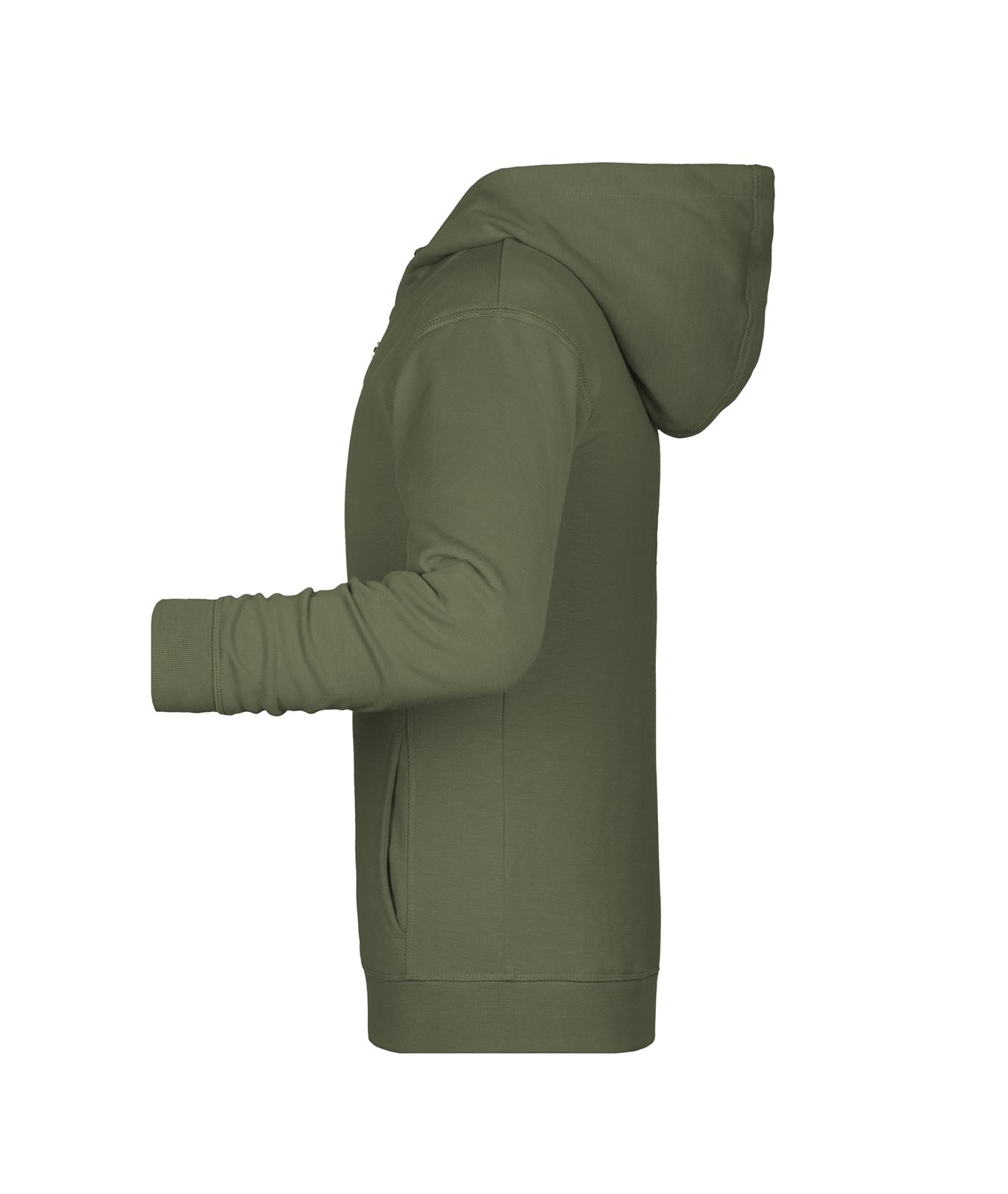 Jacke Kinder Braun/Grün/Oliv – Children's Zip Hoody OCS Blended & RCS, Detailansicht