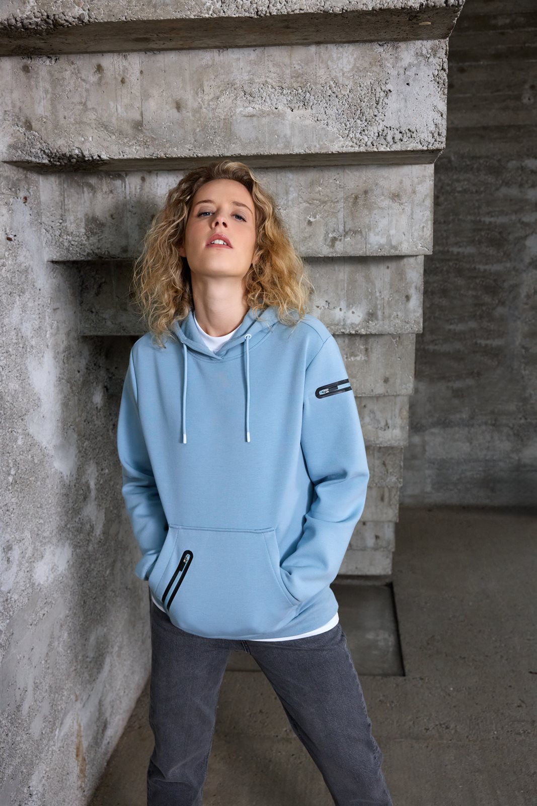 Pullover Damen – Ladies' Hoody Interlock OCS Blended & RCS, Detailansicht