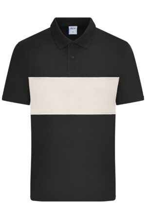 Poloshirt Unisex Schwarz/Braun – Polo colour-block UNISEX   OCS Standard