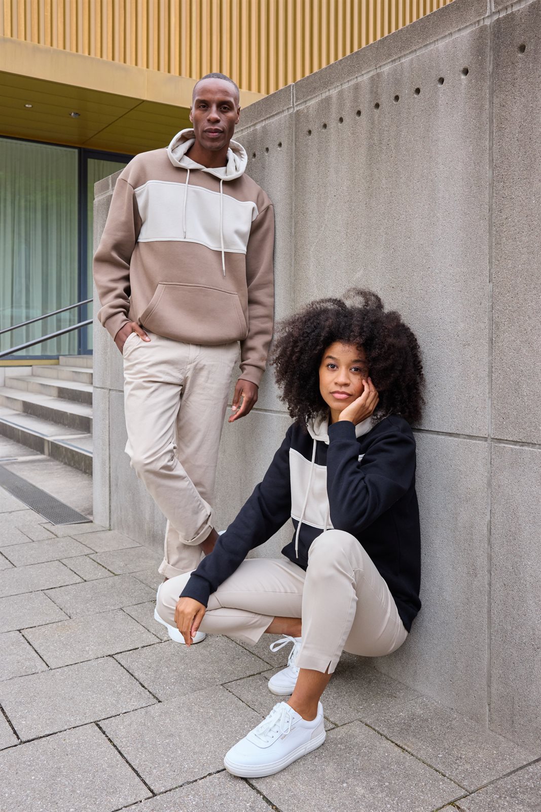 Pullover Unisex – Sweat-Hoody colour-block UNISEX OCS Blended & RCS, Detailansicht