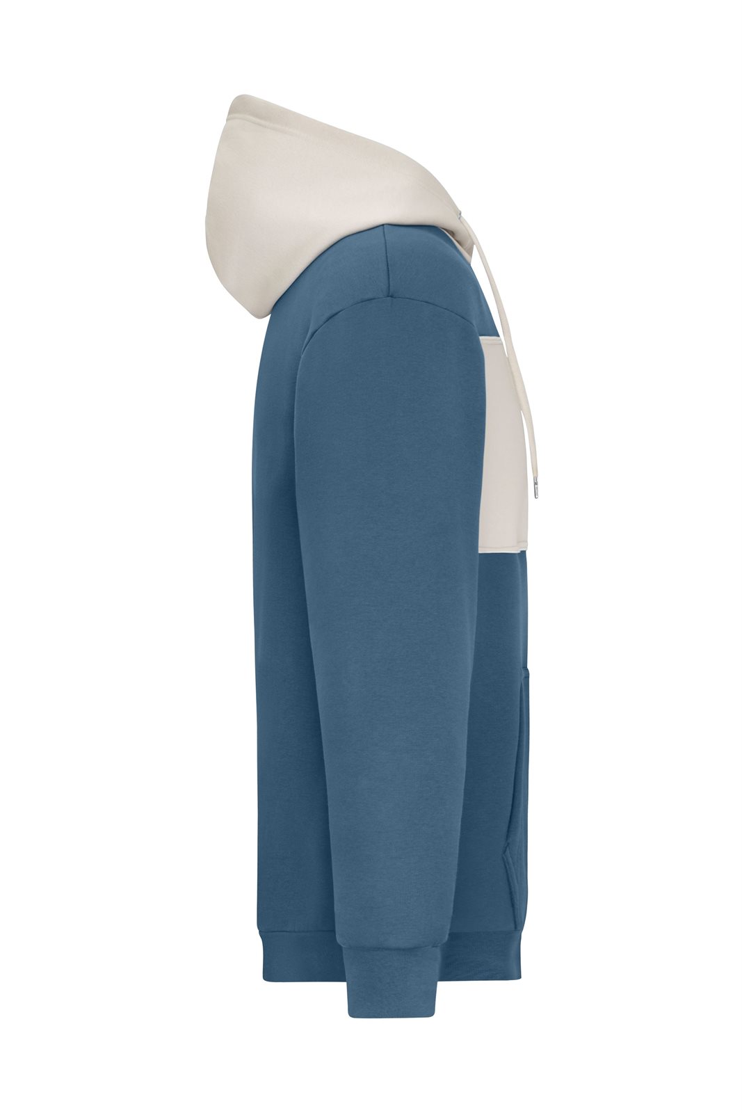 Pullover Unisex Blau/Braun – Sweat-Hoody colour-block UNISEX OCS Blended & RCS, Detailansicht