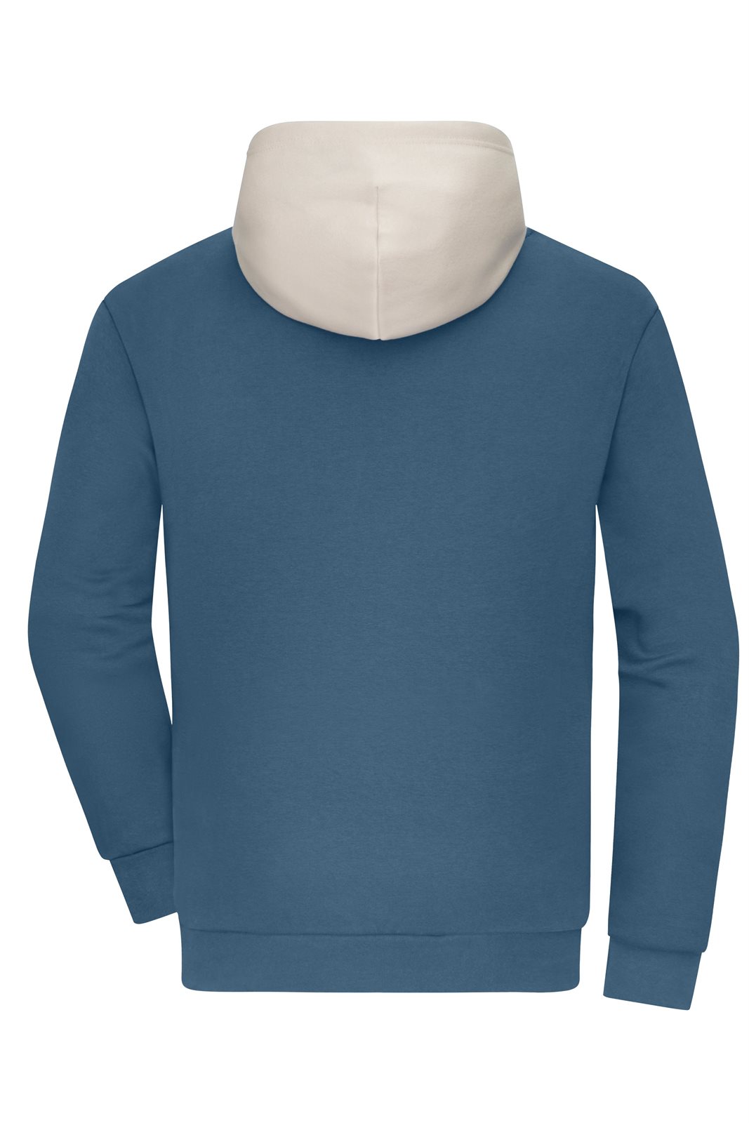 Pullover Unisex Blau/Braun – Sweat-Hoody colour-block UNISEX OCS Blended & RCS, Detailansicht
