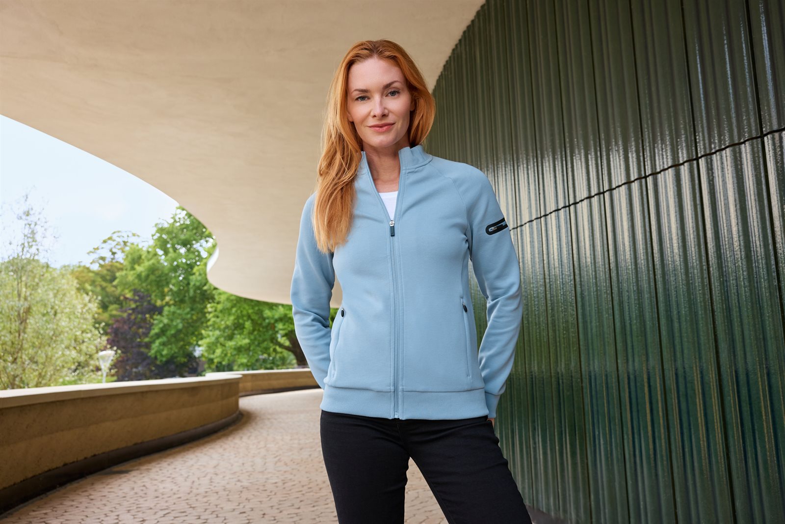 Jacke Damen – Ladies' Zip Jacket Interlock OCS Blended & RCS, Detailansicht
