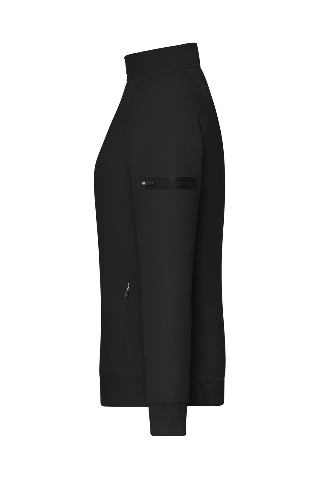Jacke Damen Schwarz – Ladies' Zip Jacket Interlock OCS Blended & RCS, Detailansicht
