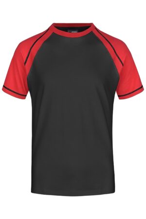 T-Shirt Herren Schwarz/Rot – Men's Raglan-T
