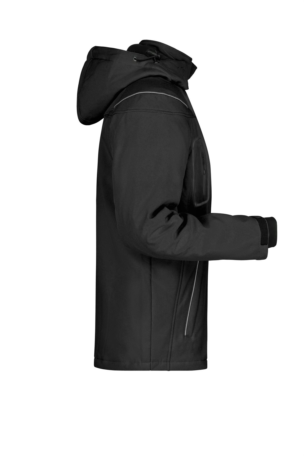 Jacke Herren Schwarz – Men’s Winter Softshell Jacket, Detailansicht