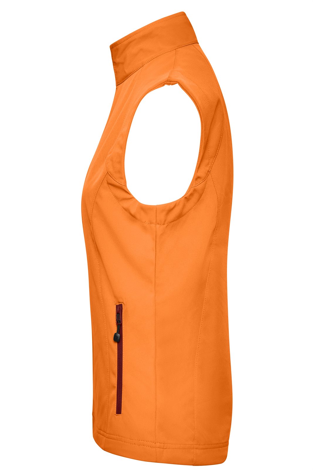 Weste Damen Orange – Ladies' Softshell Vest, Detailansicht