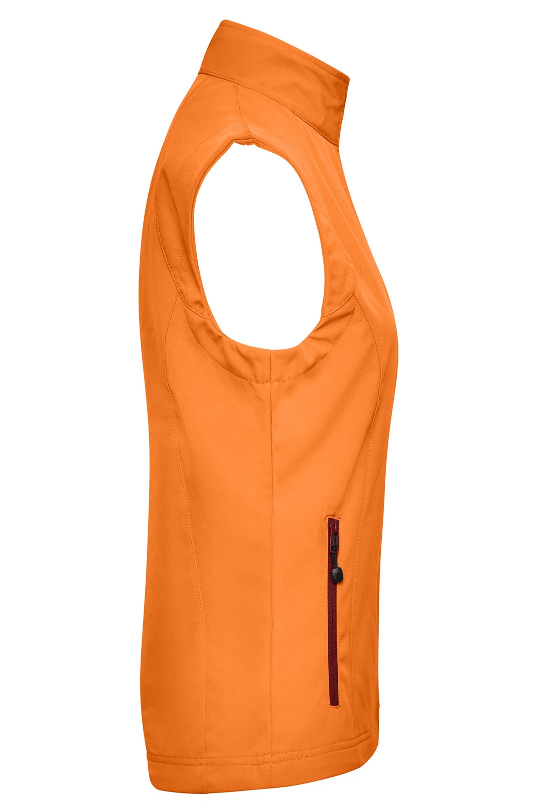 Weste Damen Orange – Ladies' Softshell Vest, Detailansicht