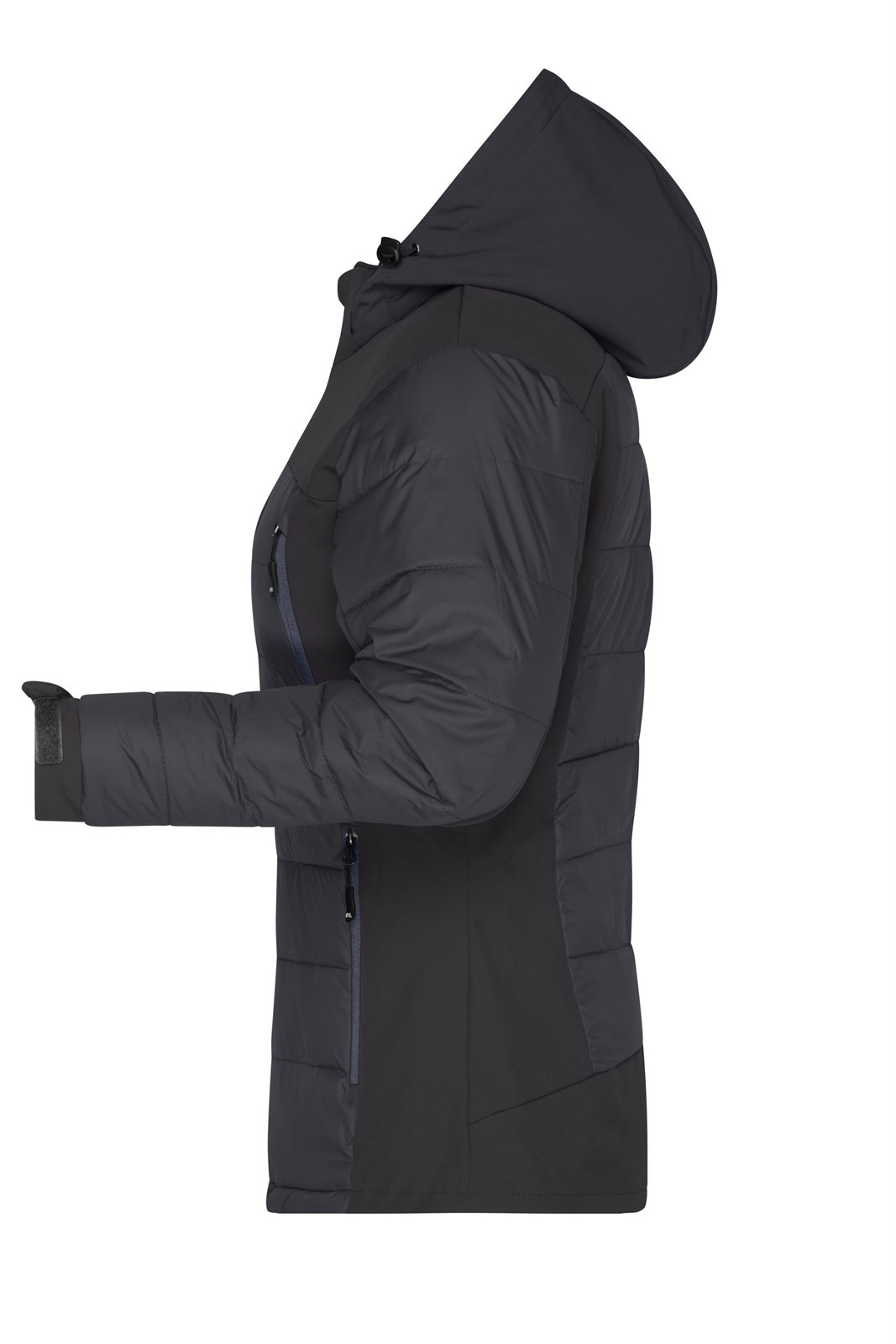 Jacke Damen Schwarz – Ladies' Outdoor Hybrid Jacket, Detailansicht