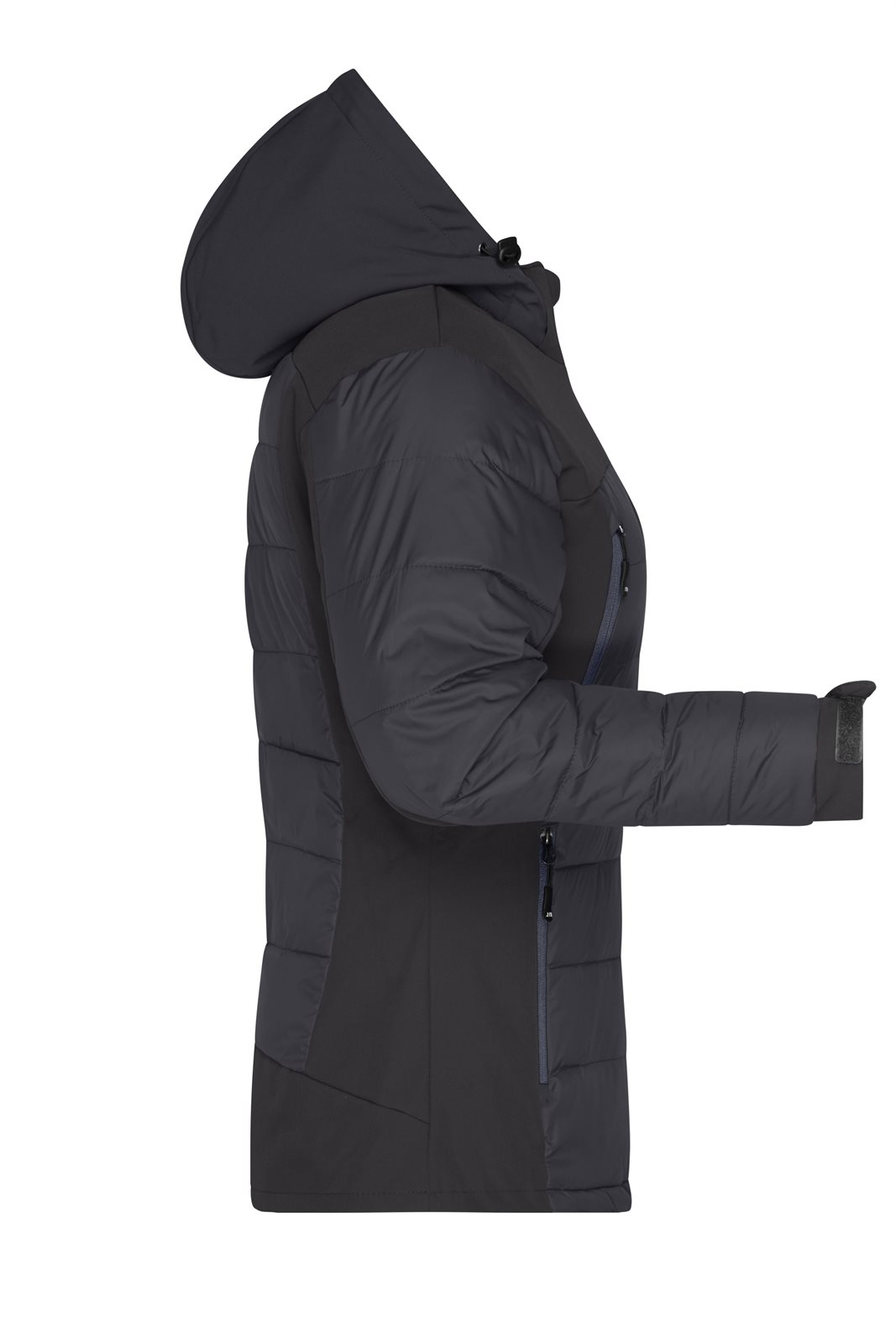 Jacke Damen Schwarz – Ladies' Outdoor Hybrid Jacket, Detailansicht