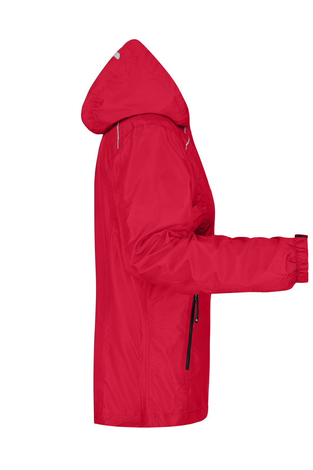 Jacke Damen Schwarz/Rot – Ladies' Rain Jacket, Detailansicht