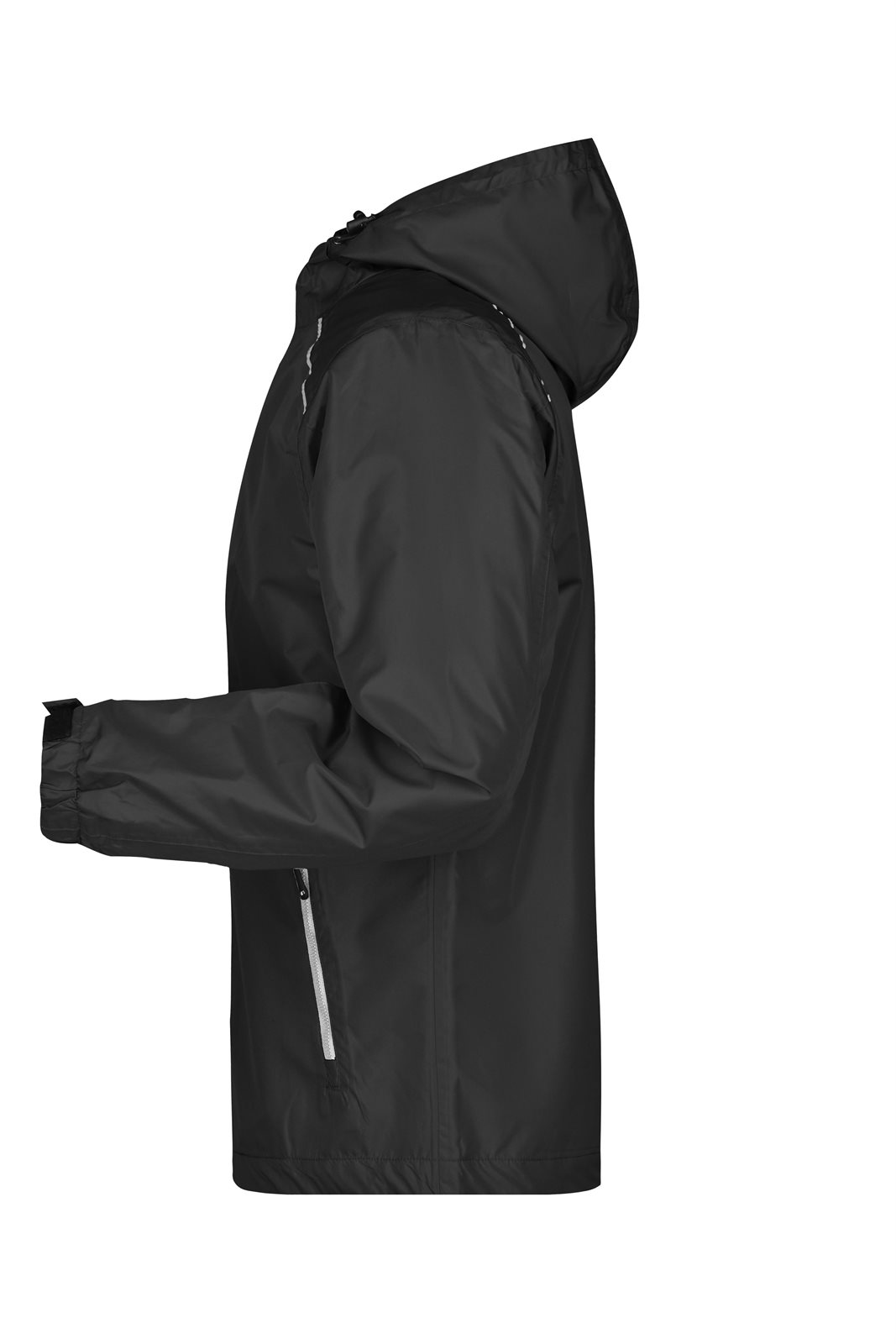 Jacke Herren Schwarz/Grau – Men's Rain Jacket, Detailansicht