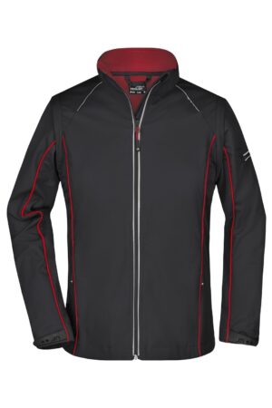 Jacke Damen Schwarz/Rot – Ladies' Zip-Off Softshell Jacket