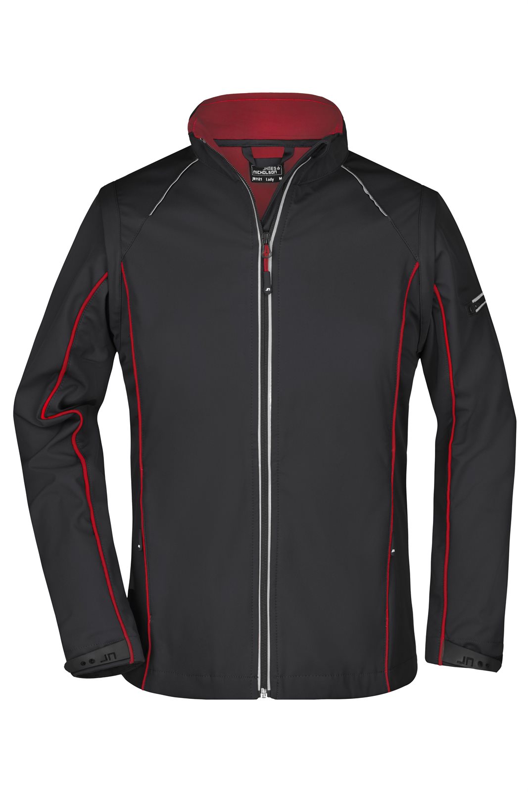 Jacke Damen Schwarz/Rot – Ladies' Zip-Off Softshell Jacket