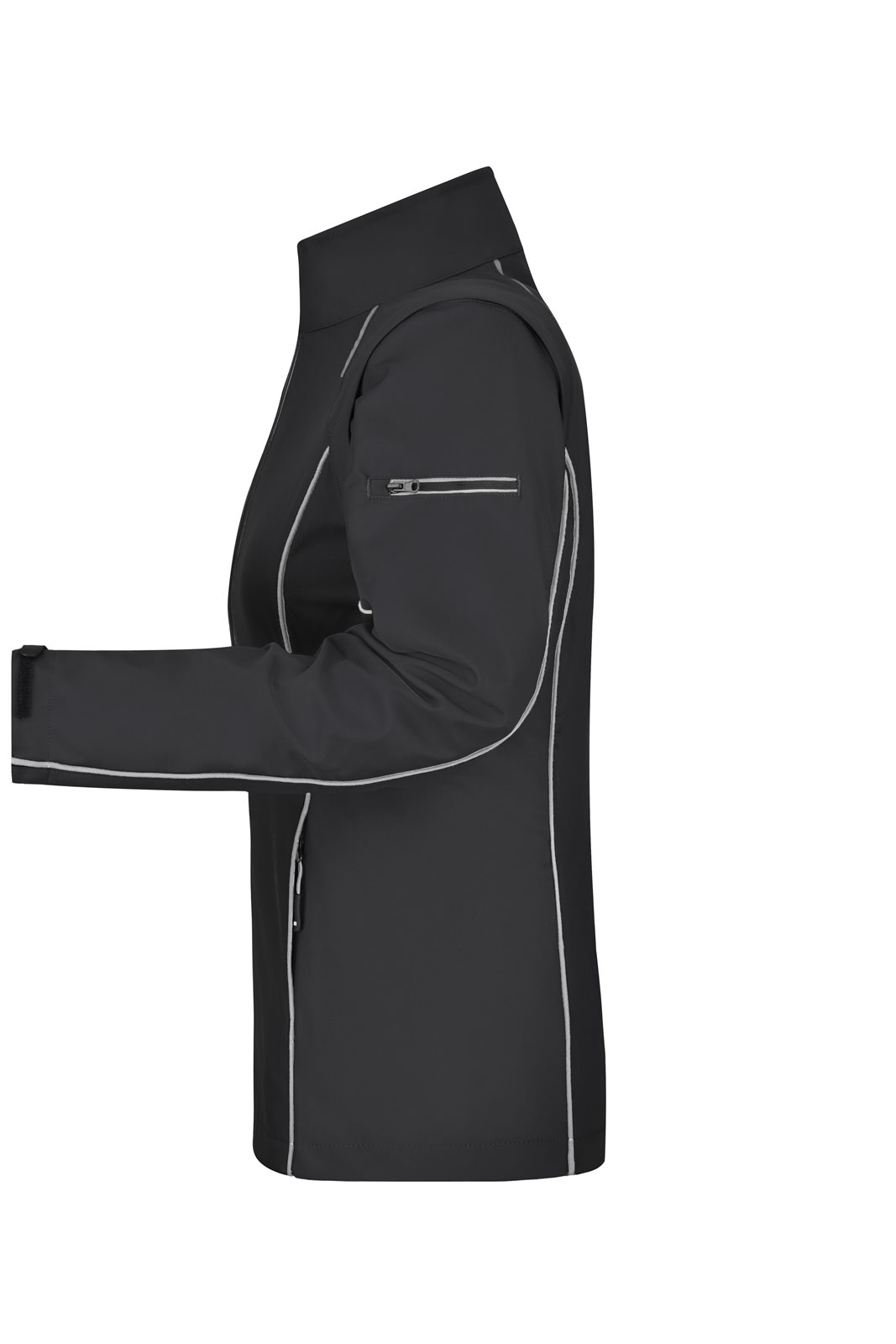 Jacke Damen Schwarz/Grau – Ladies' Zip-Off Softshell Jacket, Detailansicht