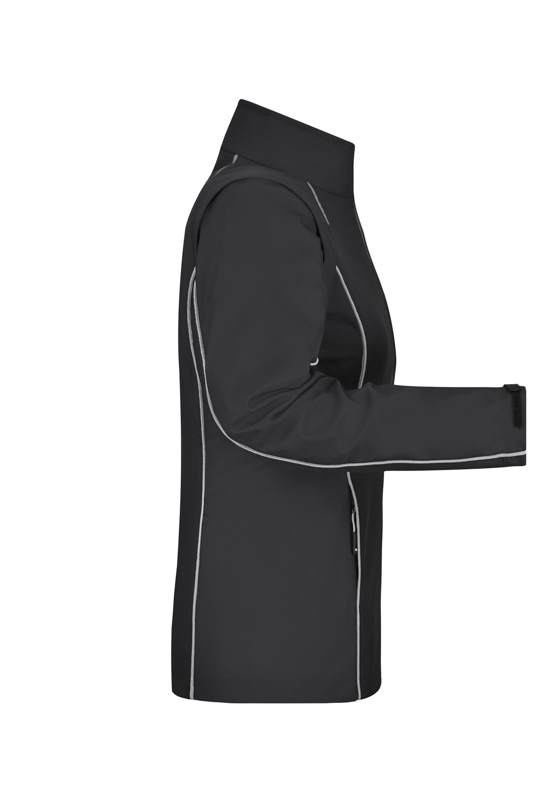 Jacke Damen Schwarz/Grau – Ladies' Zip-Off Softshell Jacket, Detailansicht