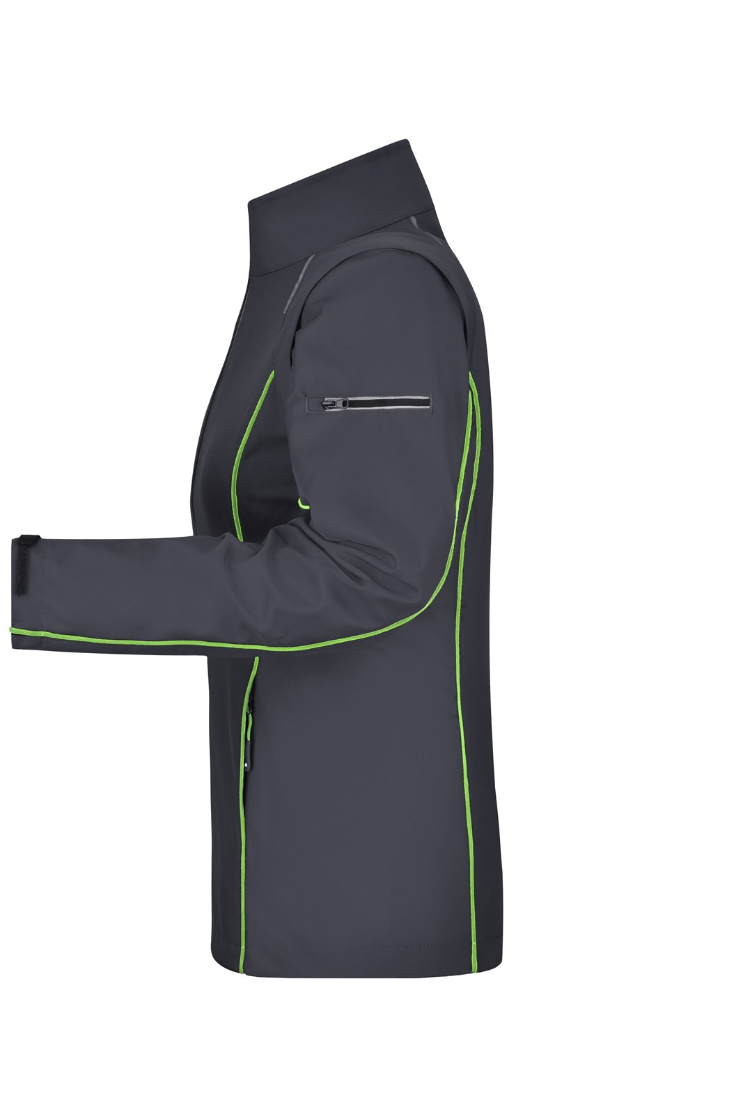 Jacke Damen Grün/Grau – Ladies' Zip-Off Softshell Jacket, Detailansicht