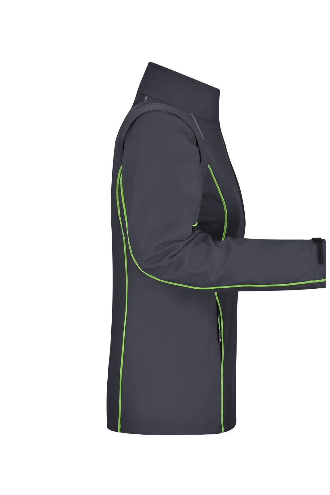 Jacke Damen Grün/Grau – Ladies' Zip-Off Softshell Jacket, Detailansicht