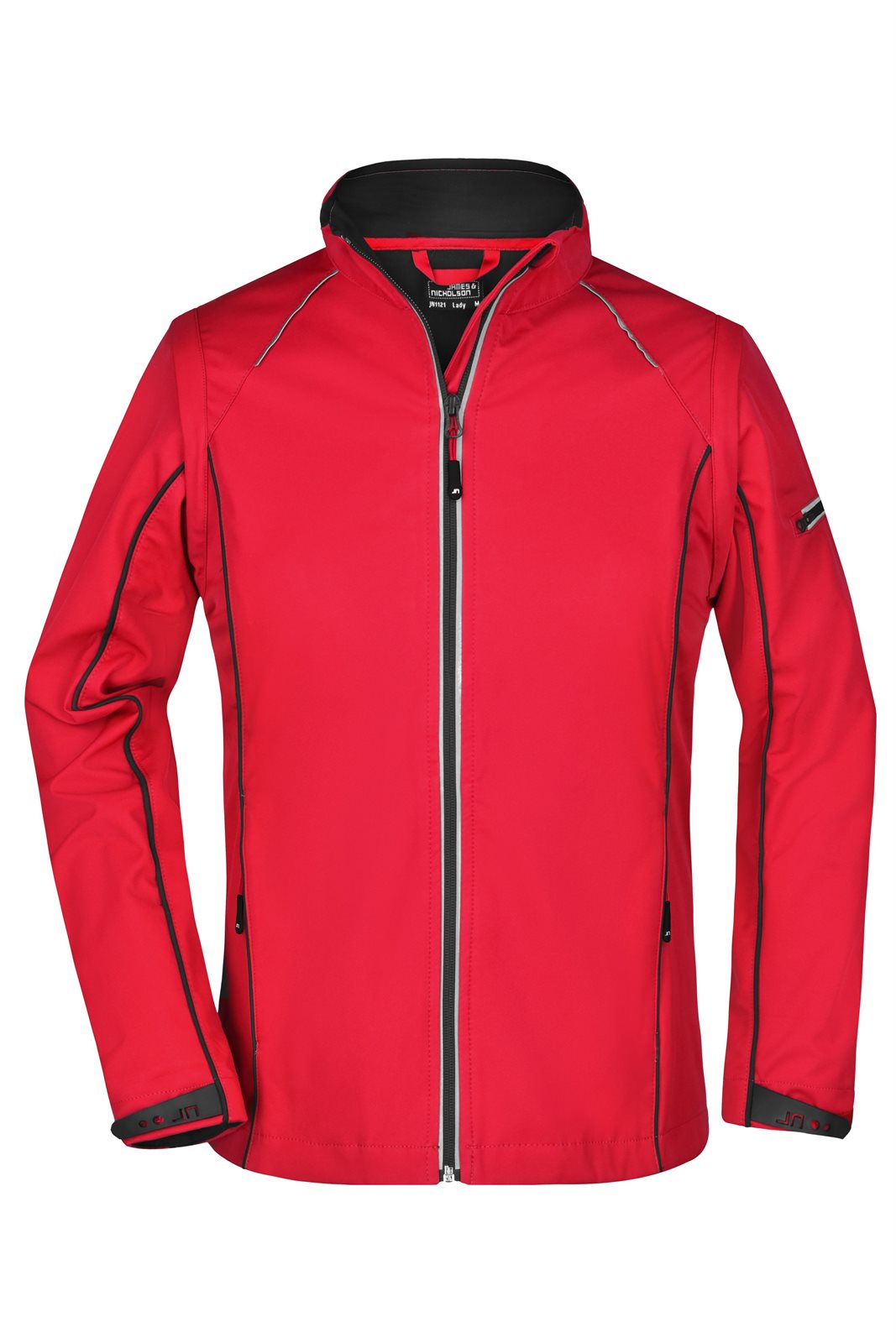 Jacke Damen Schwarz/Rot – Ladies' Zip-Off Softshell Jacket