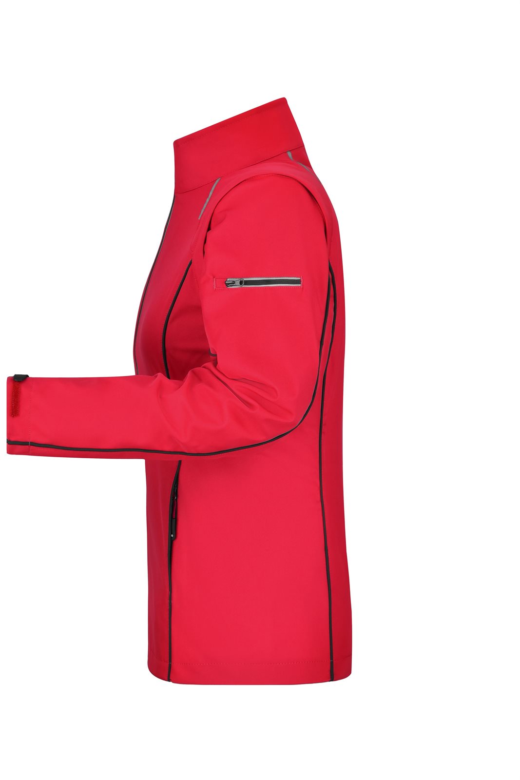 Jacke Damen Schwarz/Rot – Ladies' Zip-Off Softshell Jacket, Detailansicht