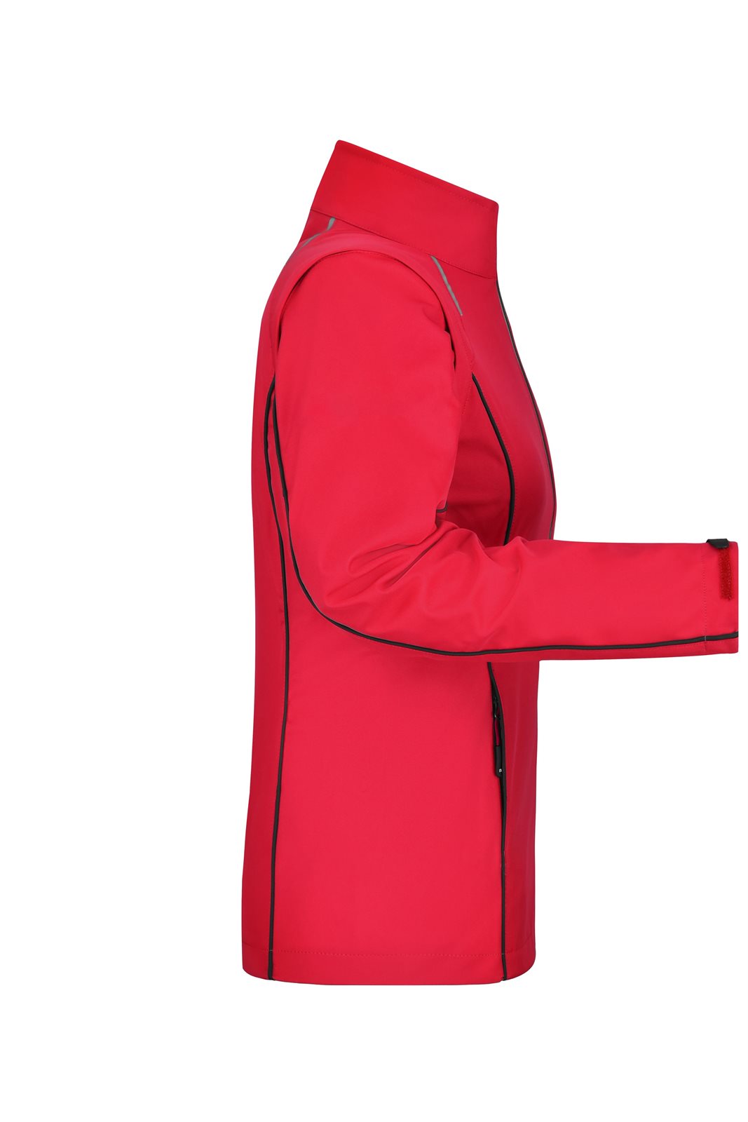 Jacke Damen Schwarz/Rot – Ladies' Zip-Off Softshell Jacket, Detailansicht