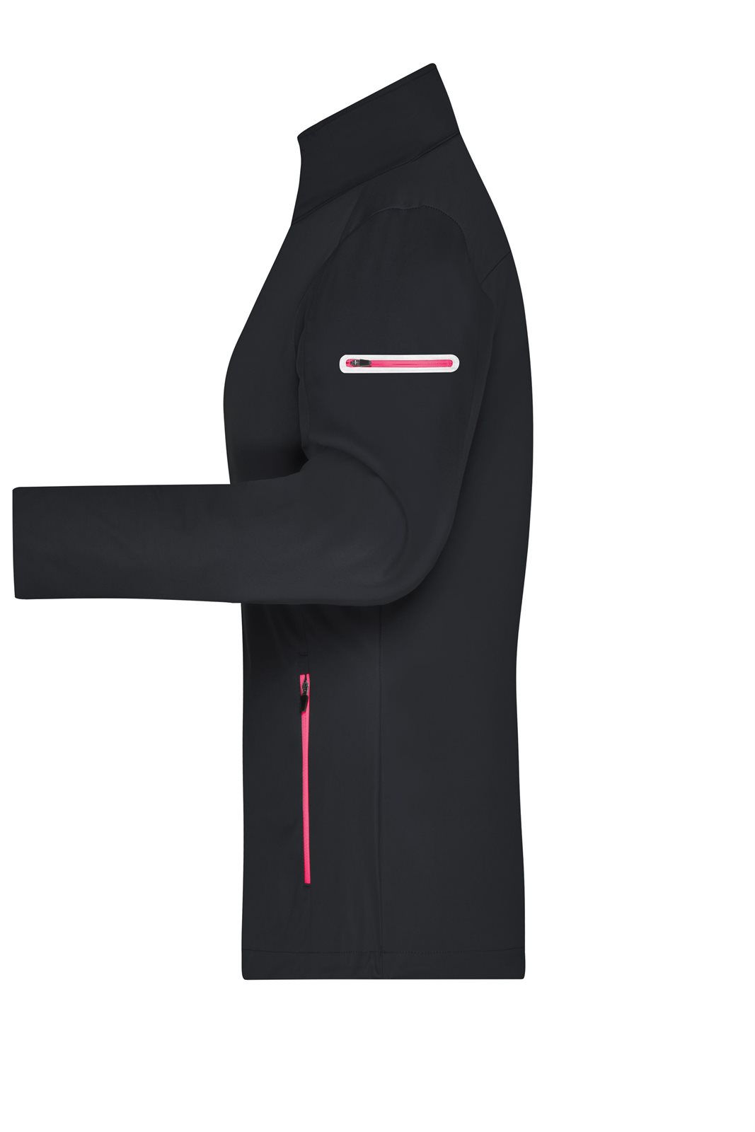 Jacke Damen Schwarz/Rot – Ladies' Sports Softshell Jacket, Detailansicht
