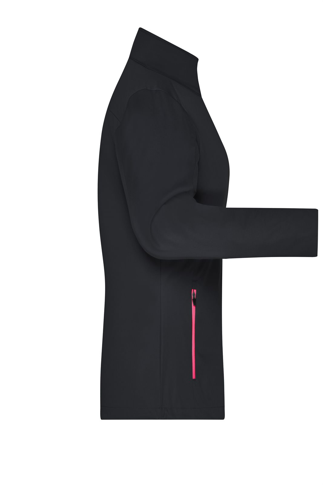 Jacke Damen Schwarz/Rot – Ladies' Sports Softshell Jacket, Detailansicht