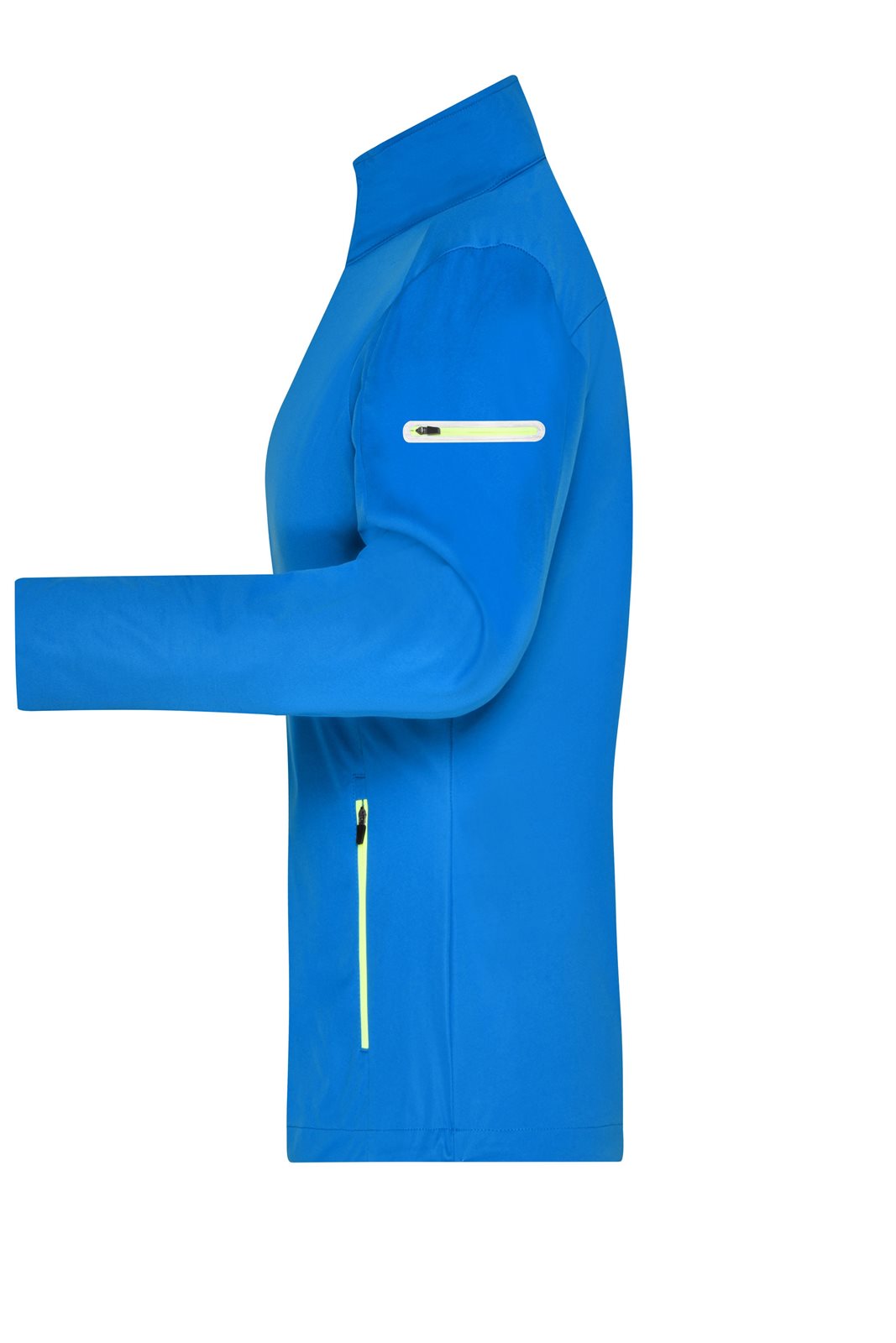Jacke Damen Blau/Gelb/Neon – Ladies' Sports Softshell Jacket, Detailansicht