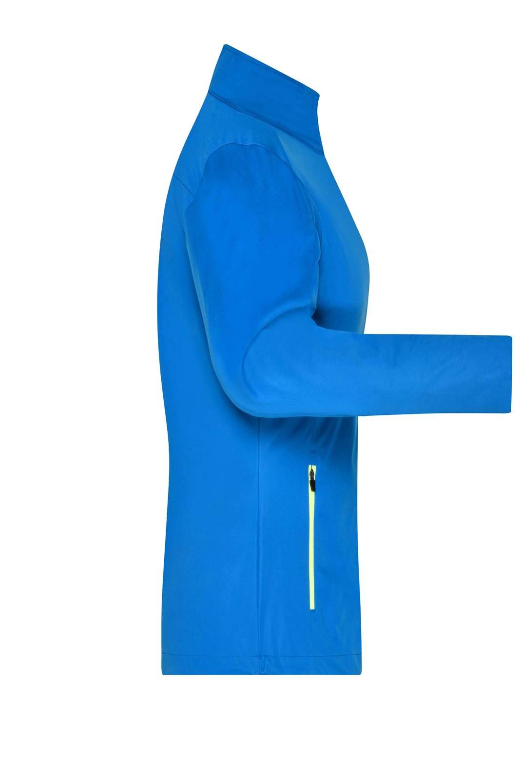 Jacke Damen Blau/Gelb/Neon – Ladies' Sports Softshell Jacket, Detailansicht