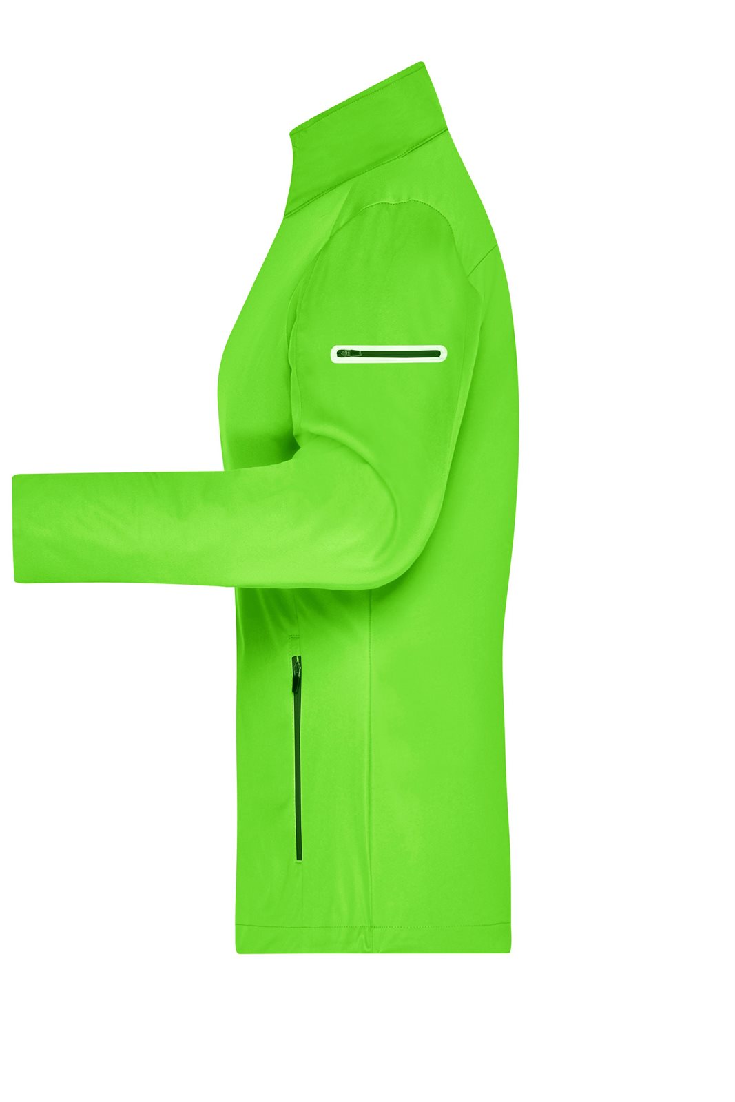 Jacke Damen Schwarz/Grün/Neon – Ladies' Sports Softshell Jacket, Detailansicht