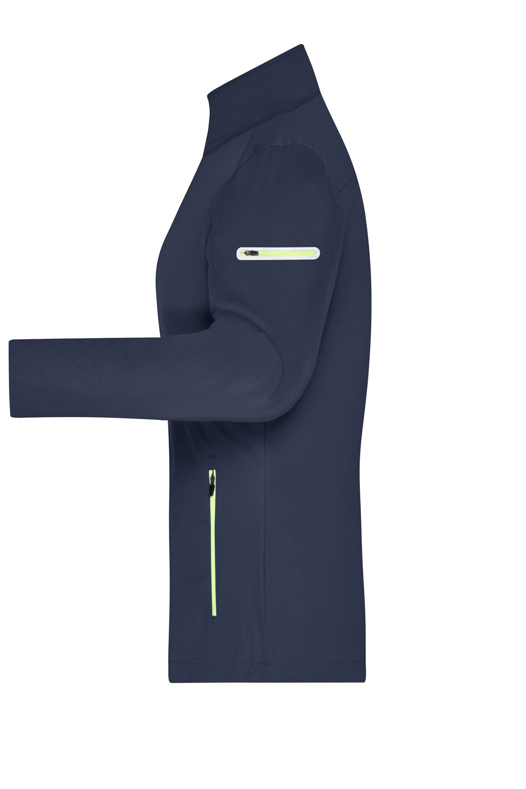 Jacke Damen Blau/Gelb – Ladies' Sports Softshell Jacket, Detailansicht