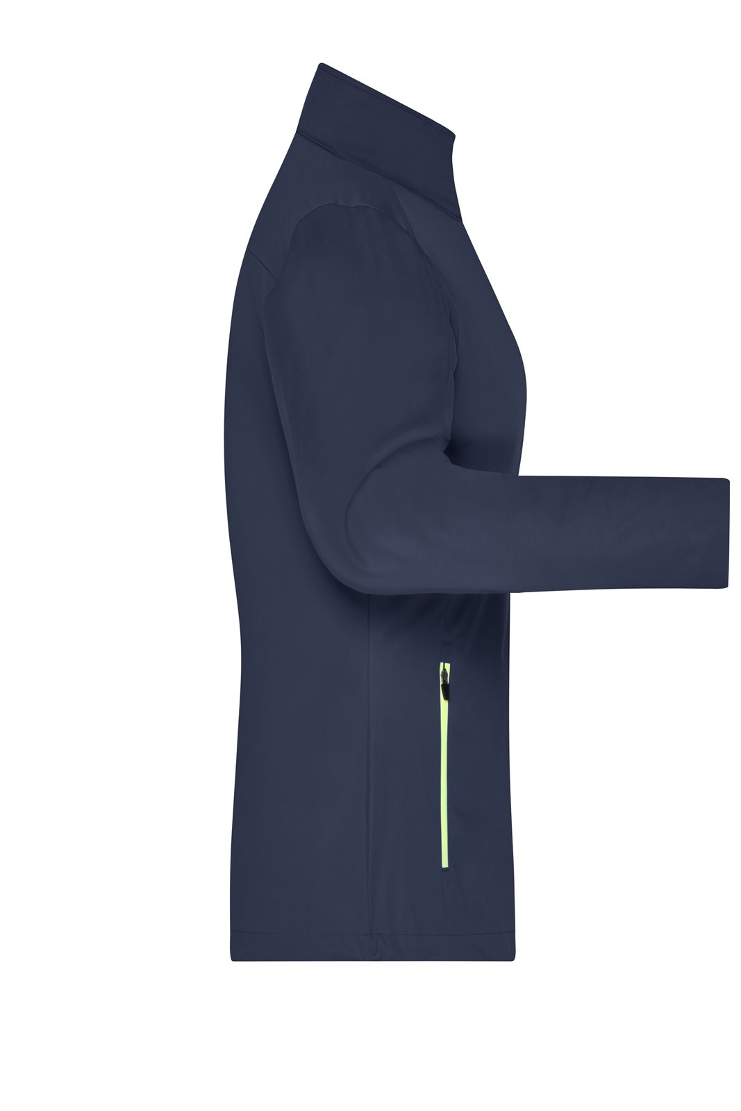 Jacke Damen Blau/Gelb – Ladies' Sports Softshell Jacket, Detailansicht