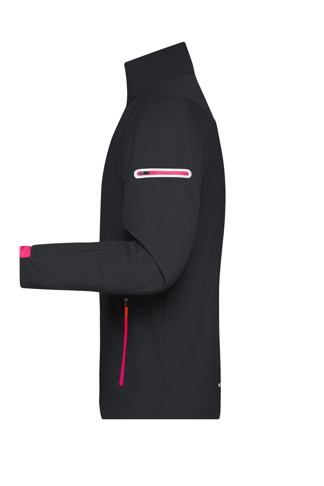 Jacke Herren Schwarz/Rot – Men's Sports Softshell Jacket, Detailansicht