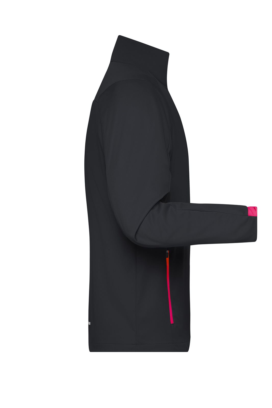 Jacke Herren Schwarz/Rot – Men's Sports Softshell Jacket, Detailansicht
