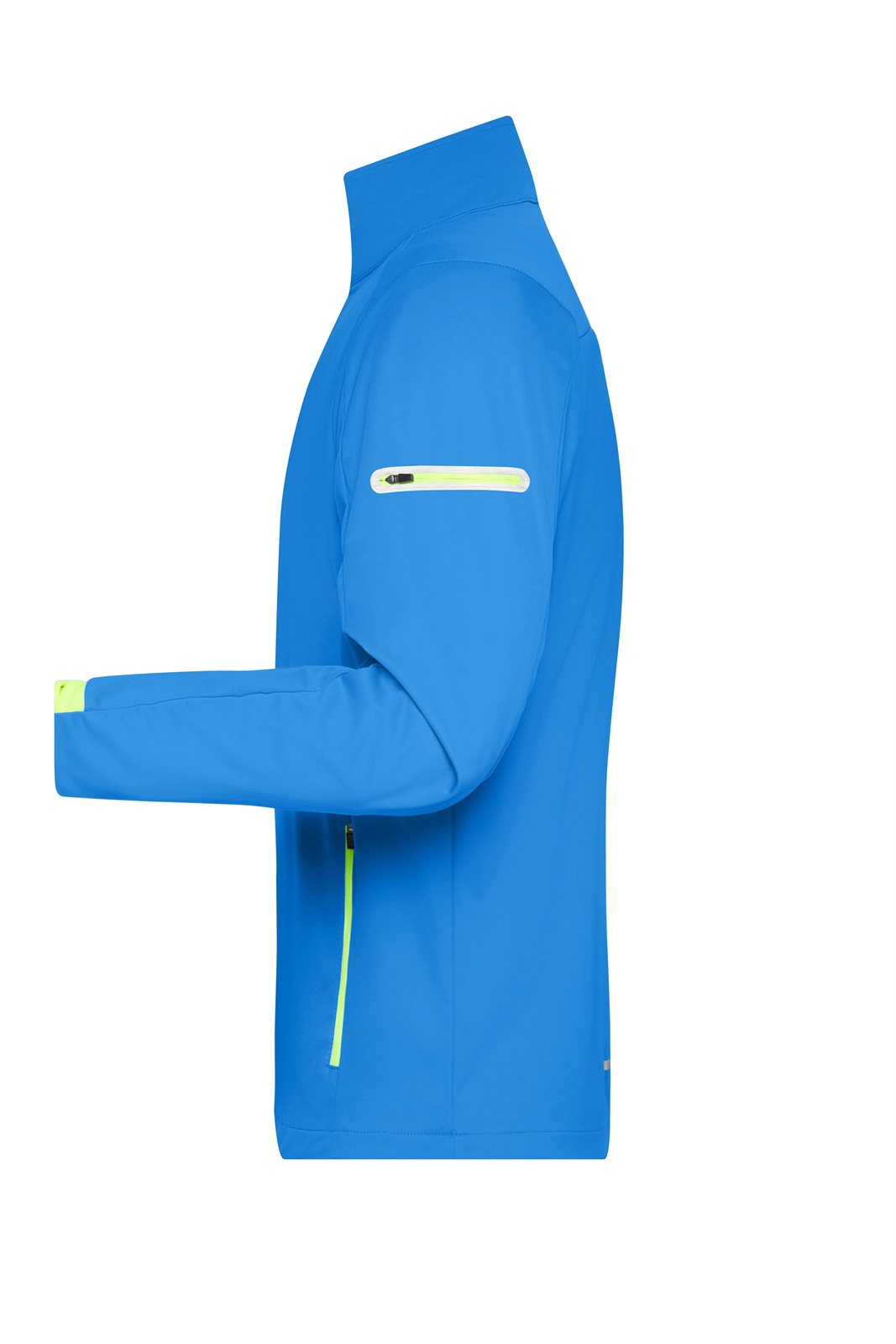 Jacke Herren Blau/Gelb/Neon – Men's Sports Softshell Jacket, Detailansicht
