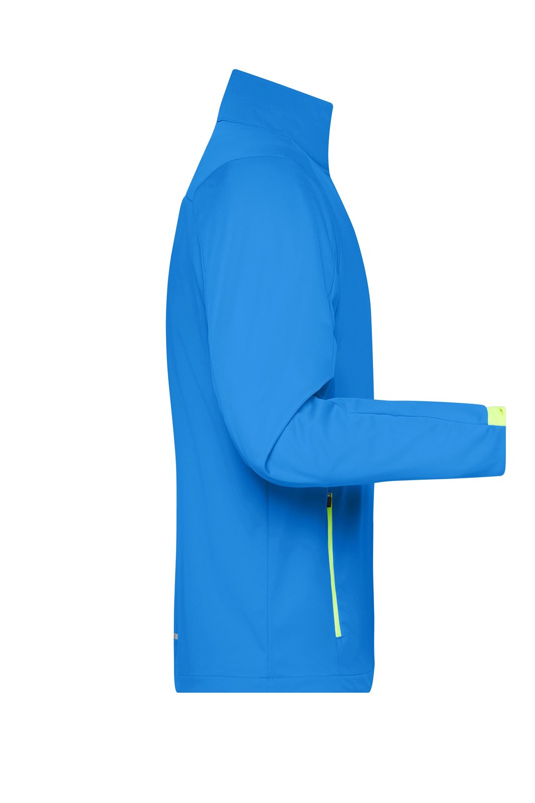 Jacke Herren Blau/Gelb/Neon – Men's Sports Softshell Jacket, Detailansicht